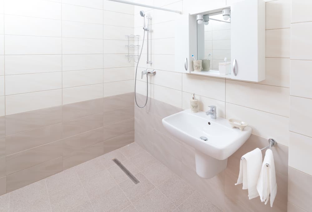 Baie accesibilă cu duș adaptat pentru persoane dependente, centrul Maria Theresia Sibiu